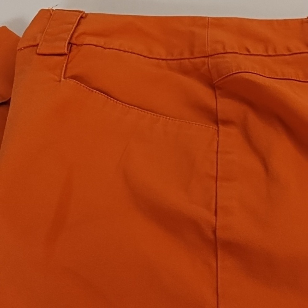 Venizia 18 Wide Cuff Stretch Cropped Trousers Smooth Back Front Pockets Orange - Picture 6 of 12